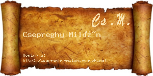 Csepreghy Milán névjegykártya