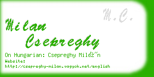 milan csepreghy business card